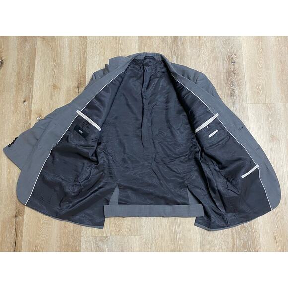 Hugo Boss Mens Two Button Blazer 100% Wool Sport Coat Jacket 42S Gray RECENT - Picture 3 of 7